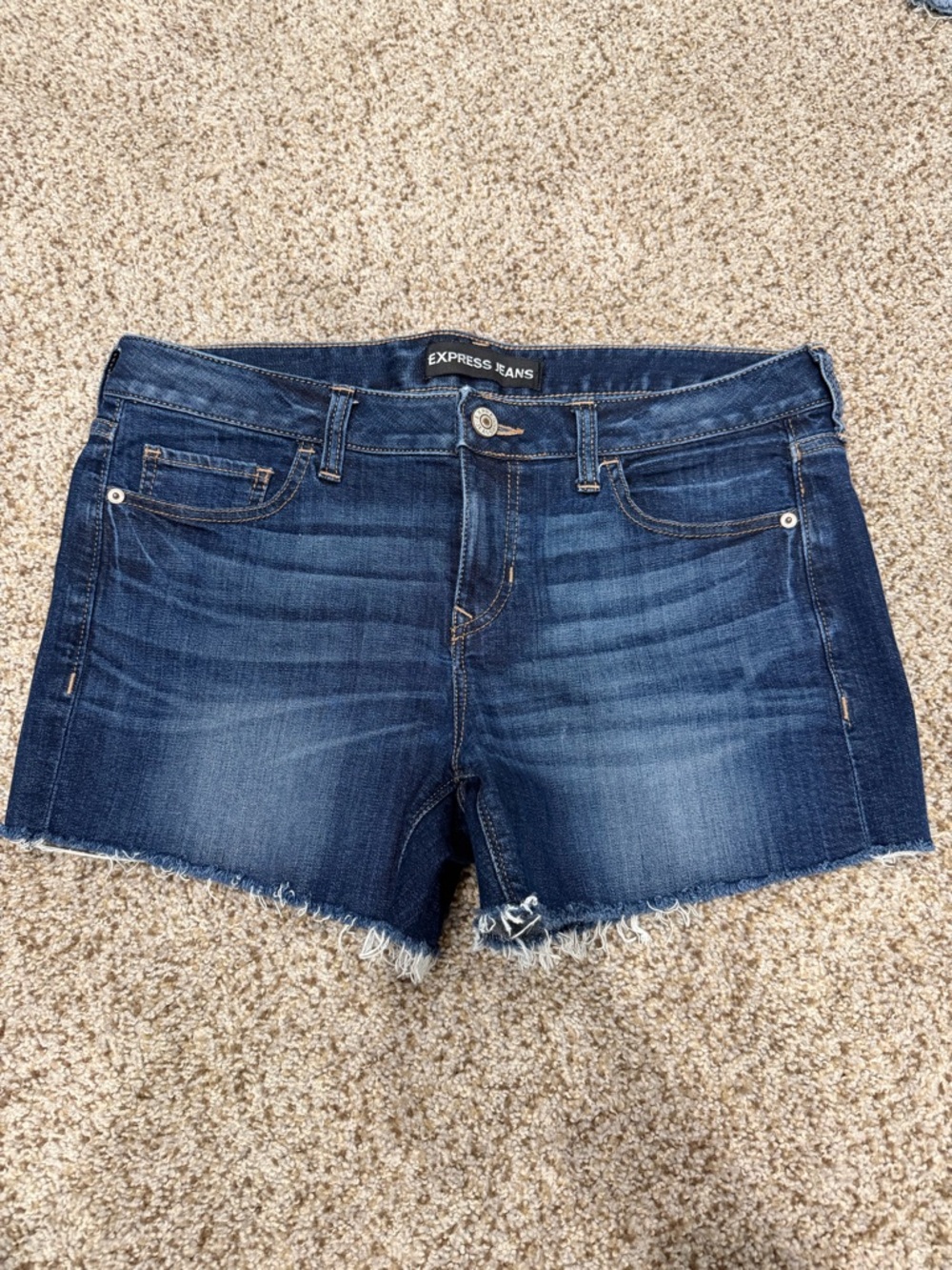 Express Dark Blue Denim Jean Shorts
